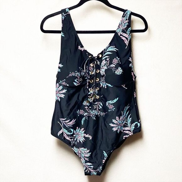 YUMI KIM Women's Lady Slipper Black Mai Thai  Swimsuit Size Large - Picture 1 of 7